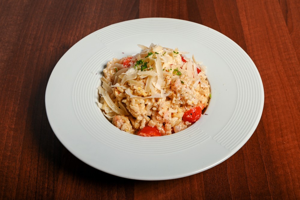 Risotto allo zafferano con gamberi