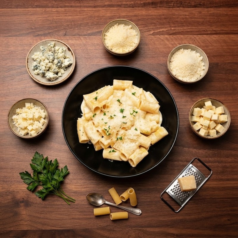 Rigatoni quattro formaggi